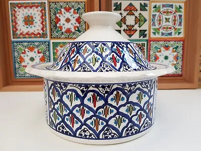 Buy Tureen With Lid/Colourful Ceramic Tureen Handmade & Painted H15cmxD20cm/Soupière • 14.99£