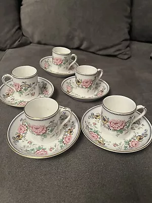 Buy Crown Staffordshire - Chelsea Manor - 5 Coffee Cups And Saucers-Fine Bone China • 30£