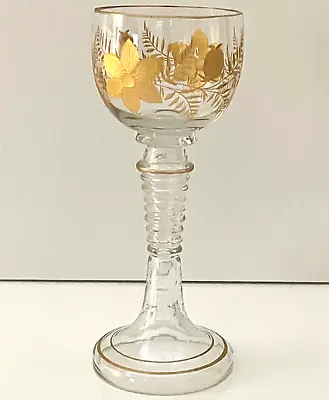Buy Antique Goblet Bohemian Gold Gilt Intaglio Cut Moser Or Josephinenhutte (?) JCS • 74.83£