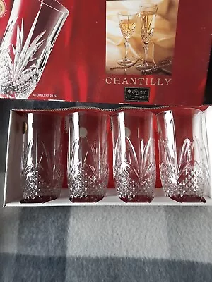 Buy Chantilly Lead Crystal Tumblers 28cl Set Of 4 • 9.99£
