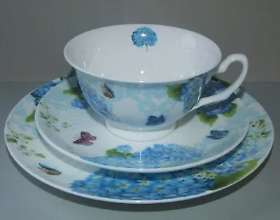 Buy Beautiful  Fine Bone China Cup,Saucer & Tea Plate...Hydrangea Design..Easy Life • 5£