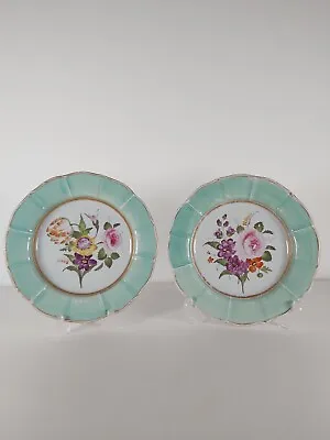 Buy Two Extremely Rare Mason's Patent Ironstone China Aqua Blue Floral Plates • 104£