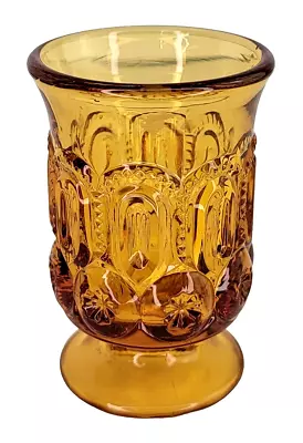 Buy L.E. Smith Amber Moon And Stars Footed Juice Cup Drinking Glass Small • 9.48£