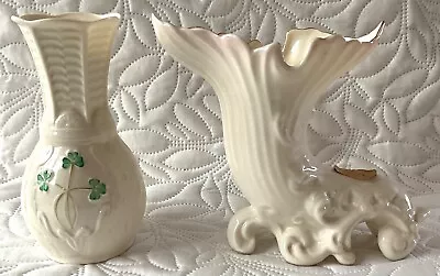 Buy Two Belleek China Vases With Original Labels • 20£