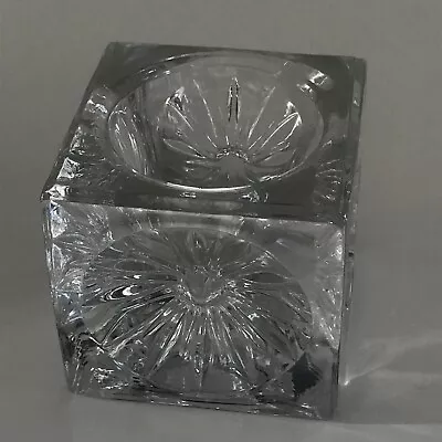 Buy Vintage Cut Glass Crystal Cube Tealight And Candle Holder • 12£