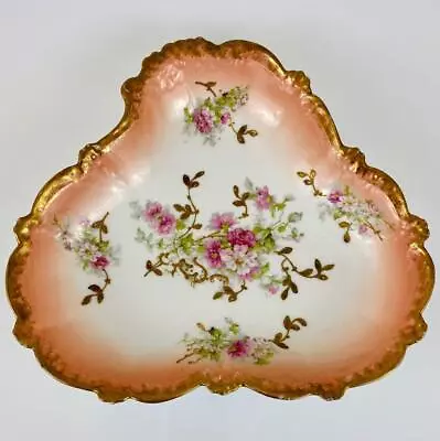 Buy 19thc Antique Limoges French Porcelain Gold Gilt Dish~Scalloped~China~25.5cm • 30£