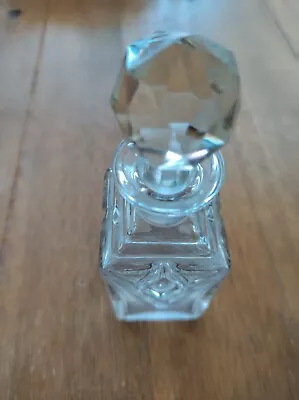 Buy Vintage Clear Cut Glass ? Perfume Bottle & Stopper 5  Tall • 4.99£