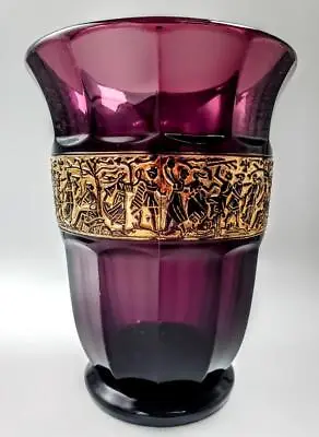 Buy Fine Art Deco Walther & Sohne Amethyst Art Glass Vase C1930 • 9.95£