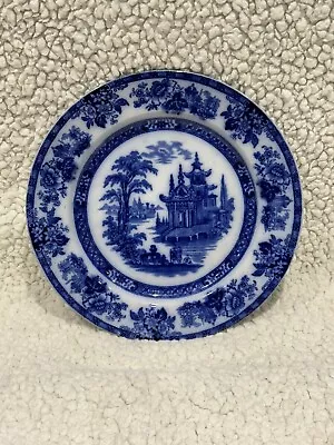 Buy Antique Royal Doulton Flow Blue Cobalt Transfer Ware Plate 1886-1902 Burslem • 20£