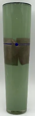 Buy Studio Paran Silver Enso Hand Crafted Green Art Glass Vase By Richard Jones 2006 • 123£