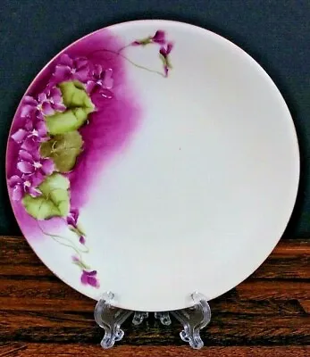 Buy Vintage JEAN POUYAT Limoges Plate Hand Painted Porcelain Violets Artist Signed • 12.31£