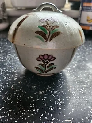 Buy Matcha Tea Miso Soup Lidded Bowl Stoneware Salt Glazed Floral • 16.50£
