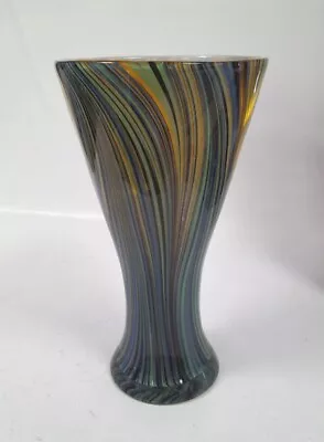 Buy Unique Art Deco Cut Glass Handmade Multi-Coloured Abstract Design Vase RARE • 14.50£