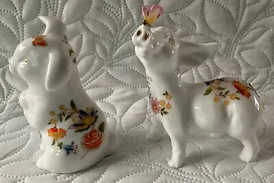 Buy Two Lovely Aynsley Cottage Garden Animal Figures; Rabbit & Pig With Butterfly • 20£