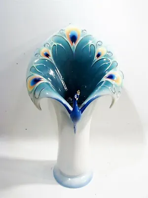 Buy Vtg Franz Porcelain Peacock Splendor Peacock Vase Kathy Ireland Home • 473.61£