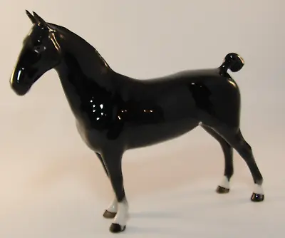 Buy Beswick 7 1/2  Gloss Horse Hackney Black Magic Of Nork Gold Oval Mark 1960's VGC • 69.99£