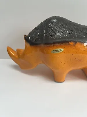 Buy Otto Keramik West Germany Fat Lava Pottery Large Ceramic Rhinoceros Orange Brown • 120£