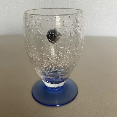Buy Nick Munro Crackle Blue Base Glass/vase ~ Beautiful Piece ~ Rare And Collectible • 12£