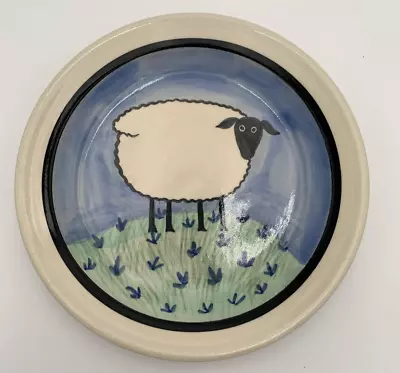 Buy Vintage Karen Donleavy Sheep Shallow Bowl Art Pottery • 14.21£