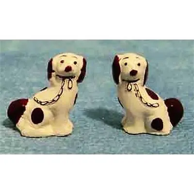 Buy Pair Of Miniature Staffordshire Dogs China Ornaments 1:12 Scale For Dolls House • 3.99£