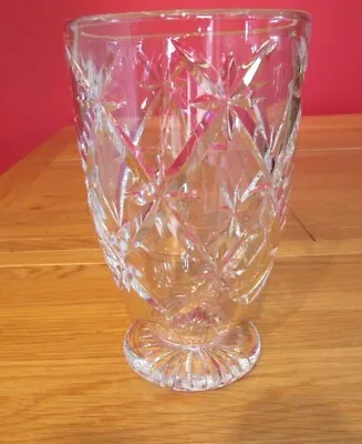 Buy Stunning Retro Vintage Heavy Cut Glass Stuart Crystal Glass Vase 8  Stamped • 15£