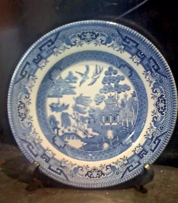 Buy VINTAGE CHURCHILL WILLOW PATTERN 16.5 Cm SIDE/TEA PLATE  EXCELLENT • 2.99£
