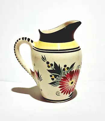 Buy Quimper Black Yellow Vase, Floral / Petal / Leaf Design - 1970s/80s • 32£