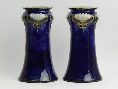 Buy A Pair Of Royal Doulton Art Nouveau Pottery Vases - Maud Bowden • 99£