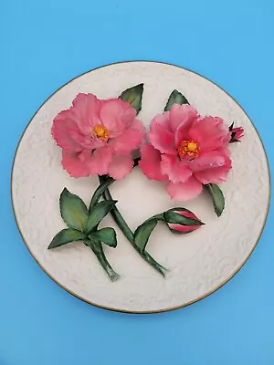 Buy The Pink Roses Of Capodimonte Limited Edition Fine Porcelain 3D Art Plate Nice!! • 85.91£