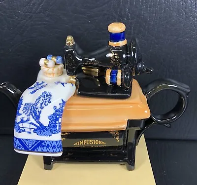 Buy Vintage Infusion Small Teapot Sewing Machine. Cardew Blue Made In England • 57.24£