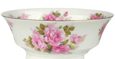 Buy Pink Roses - Inside And Out, Andrea By Sadek 9  Oval Serving Bowl Gold Trim 8118 • 38.60£