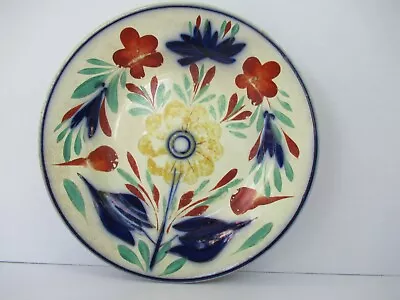Buy Antique German Pottery Plate Kris Mark Floral Design Porcelain Blue Red Old F205 • 92.40£