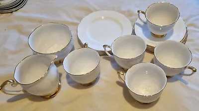 Buy Queen Anne Bone China Tea Set White/Gold Edge - Large Set 5110 RARE • 39.99£