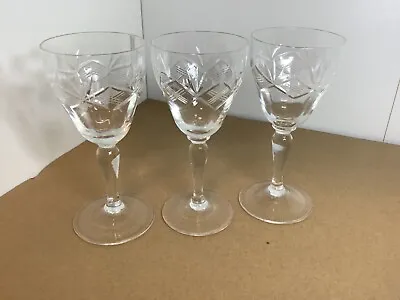 Buy 3. VINTAGE. CUT CRYSTAL SHERRY. LIQUOR GLASSES. Clear. Crosshatching. Inclusions • 5£