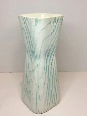 Buy Vintage Shawnee USA  Art Pottery Vase #1210 White Blue Fairywood 10 1/4  • 19.12£