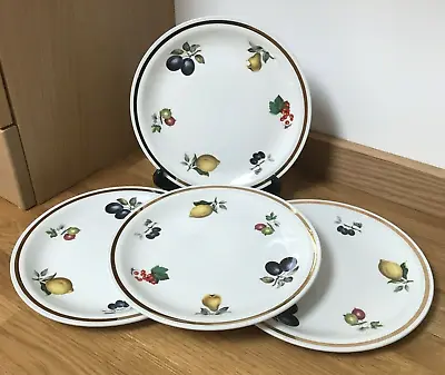 Buy Alfred Meakin Glo-White Ironstone Set Of 4 Dinner Plates 22.5cm Fruits Design • 16.90£