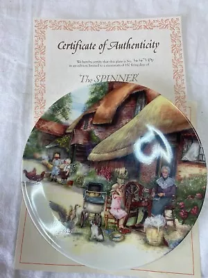 Buy Royal Doulton The Spinner Decorative Collectors Plate 1990, Certificate,  • 4£