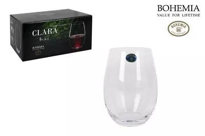 Buy 6x Stemless Wine Glasses Bohemia Cristal 560ml Gift Box Clara • 18.99£