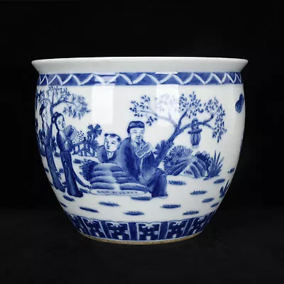Buy 12.2  Antique Ming Dynasty Porcelain Kangxi Mark Blue White Character Story Pot • 598.05£