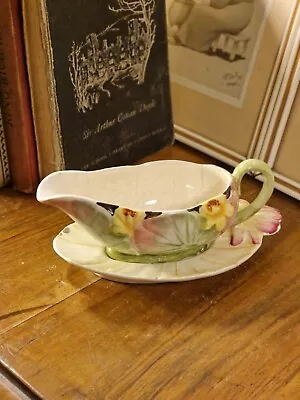 Buy Vintage 1930s Royal Winton Grimwades Pottery Regina Floral Sauce Boat Drip Plate • 12.99£