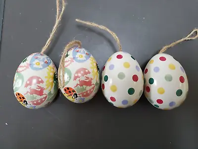 Buy Emma Bridgewater 4 Hanging Easter Egg Tins 2 POLKA DOT 2 EGG HUNT Pattern New • 12£