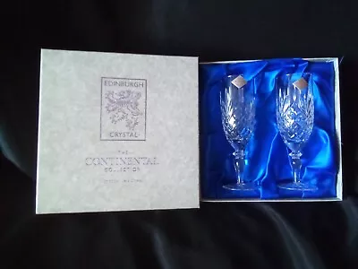 Buy 2 Edinburgh Crystal Champagne Flute Glasses Continental Collection- Unused Boxed • 10£