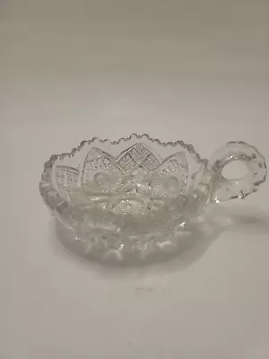 Buy Vintage Crystal Cut Glass Clear  Round Handled Candy Dish Or Trinket  • 15.24£