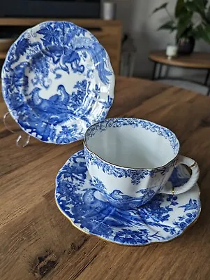 Buy Vintage Royal Crown Derby 'Aves Blue'  Tea Cup, Saucer And Plate • 20£