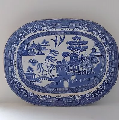 Buy Antique Blue Willow Platter CPC Clyde Pottery Scotland Large Warranted Stoneware • 125£