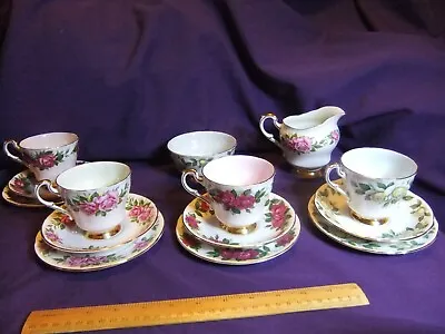 Buy Paragon Fine Bone China Six World Famous Roses Part Tea Set 4 X Different Trios • 70£