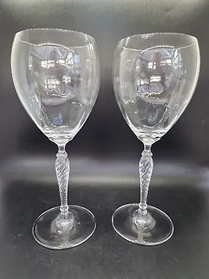 Buy 2x Royal Doulton Elegant Crystal Wine Water Goblets Twisted Stems • 30£