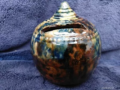 Buy Antique Scottish Kirkcaldy Pottery Money Penny Bank Tri-Color Spatter Glaze • 45£