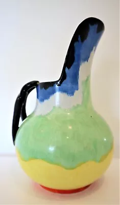 Buy Vintage Art Deco  Rainbow  Empire, Ivory Ware, England Ceramic Hand Painted Jug • 25.28£