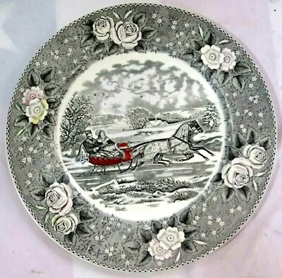 Buy Vintage Adams Est. 1657 England Collectors Plate,  The Road - Winter  10.5  Dia. • 28.41£